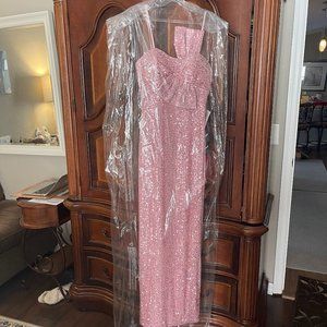 Mac Duggal Gown/Pink/Sequence